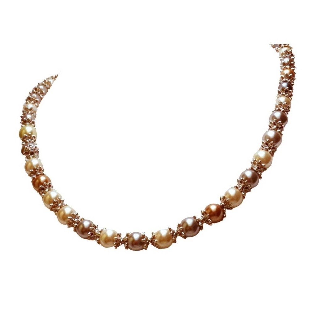 Multicolored glass silvertone capped beads 872